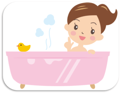 入浴するママ