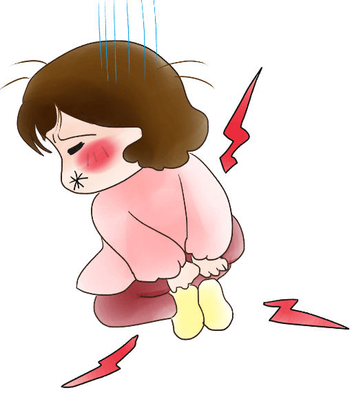 痔が痛くてお尻を押さえる女性