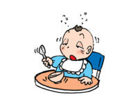 今にも眠そうな赤ちゃん