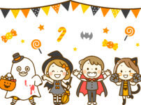 ハロウィンを楽しむ子供たち