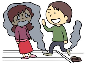 靴が臭くて靴下までにおう