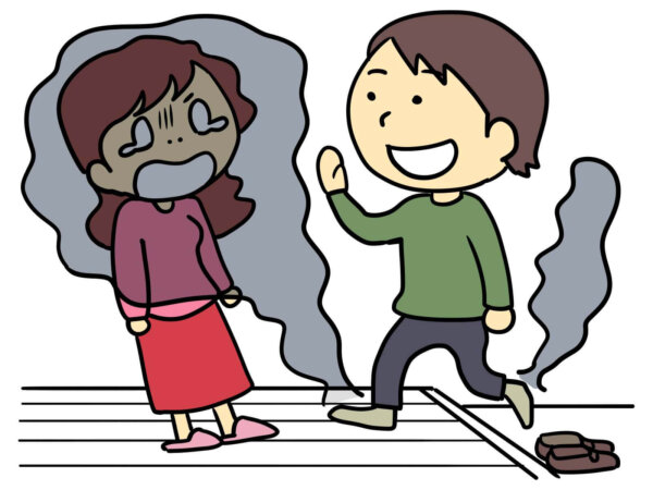 靴が臭くて靴下までにおう