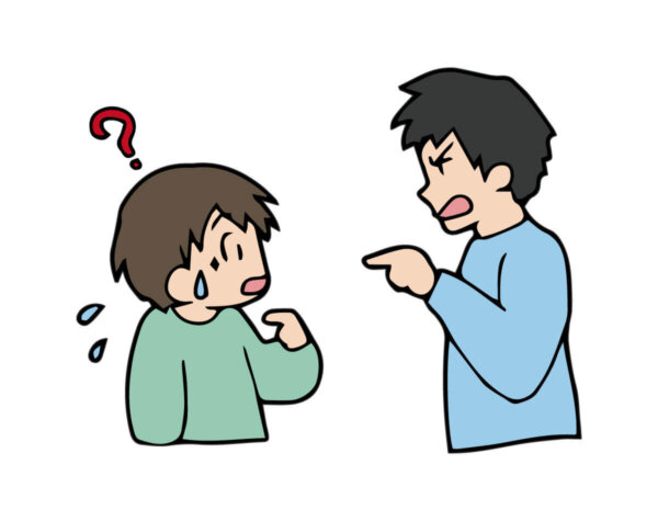 子供がパパから怒られる