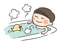 お風呂に入る子供
