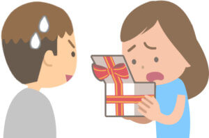 贈り物が気に入らなかった女性